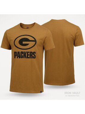 Green Bay Packers T-Shirt Men’s Medium NFL ’47 Brand Dusted Khaki Team Apparel